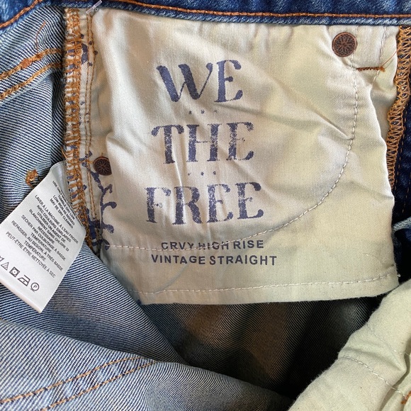 Free People Curvy High Rise Vintage Straight Leg Cropped NWT - Picture 7 of 11